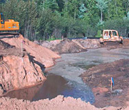 Construction within wetlands.